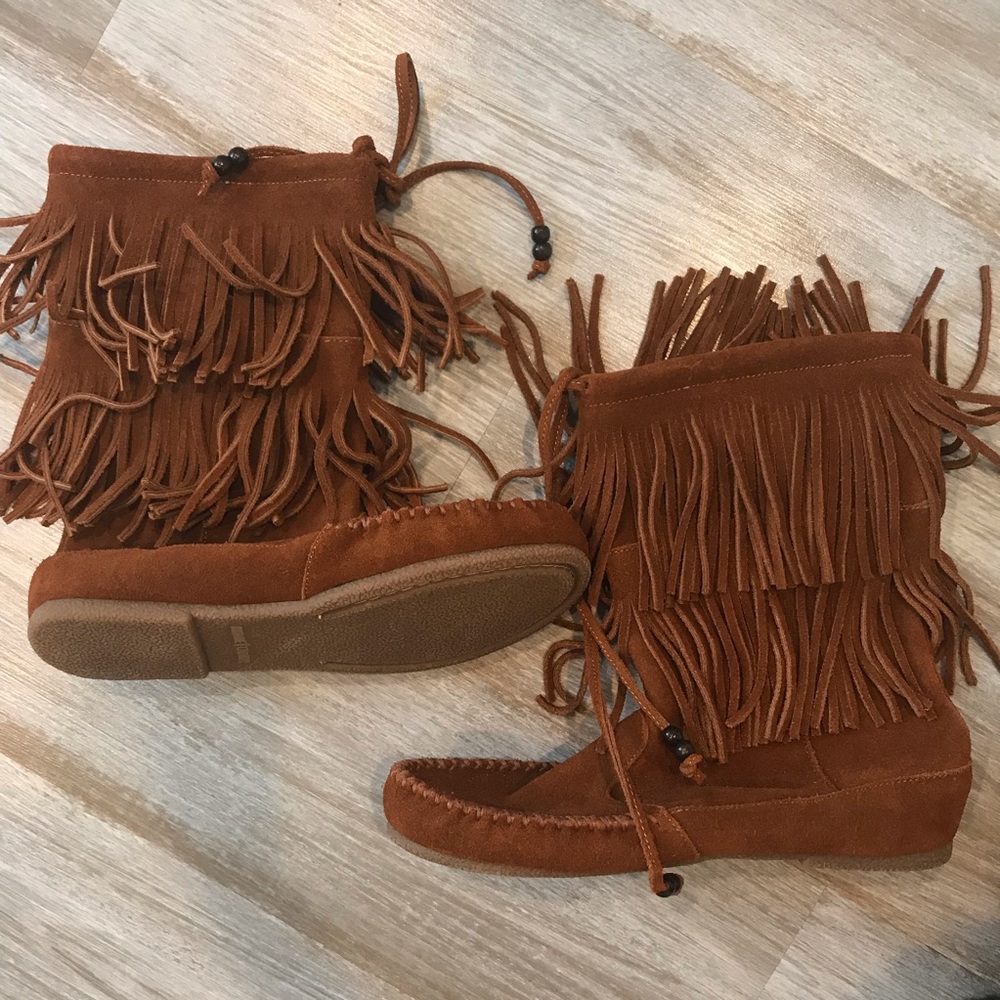 Minnetonka suede booties